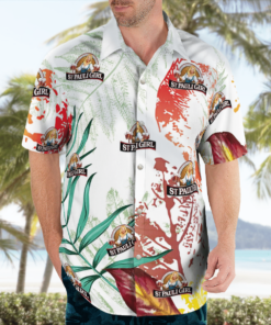 We are proud to introduce the St Pauli Girl Beer Hawaiian shirt, featuring a colorful print of tropical Flamingos and palm trees, as well as one of our favorite beer brands front and center. › St Pauli Girl Beer Hawaiian shirts, beach short are available at Bumwear.com. 