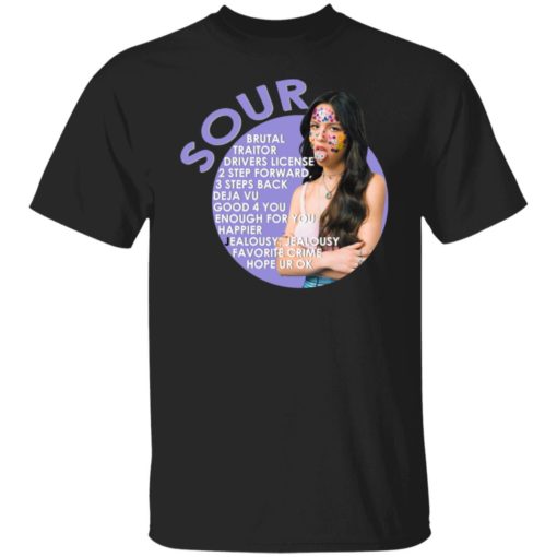 Olivia Rodrigo sour brutal traitor drivers license 2 step forward shirt