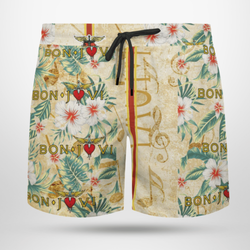 Bon Jovi Band Hawaiian Shirts, Beach Short