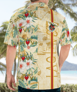 Bon Jovi Band Hawaiian Shirts, Beach Short