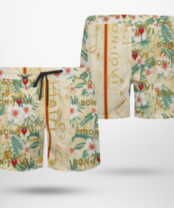 Bon Jovi Band Hawaiian Shirts, Beach Short