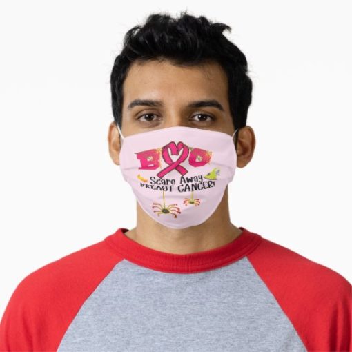 Boo Scare Away Breast Cancer Halloween Face Mask