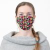 Cute Black Watercolor Colorful Heart Pattern Cloth Face Mask