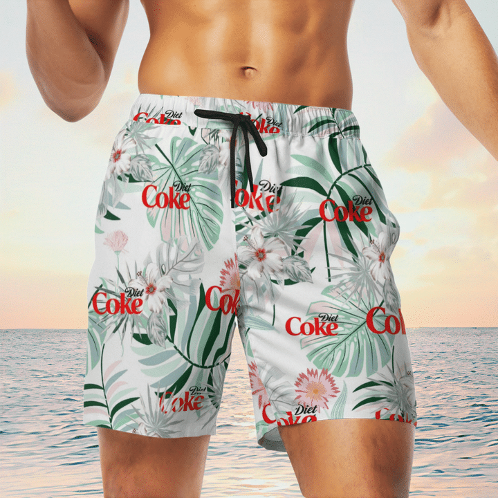 COCA-COLA Hawaiian Shirt, Beach Shorts for Men