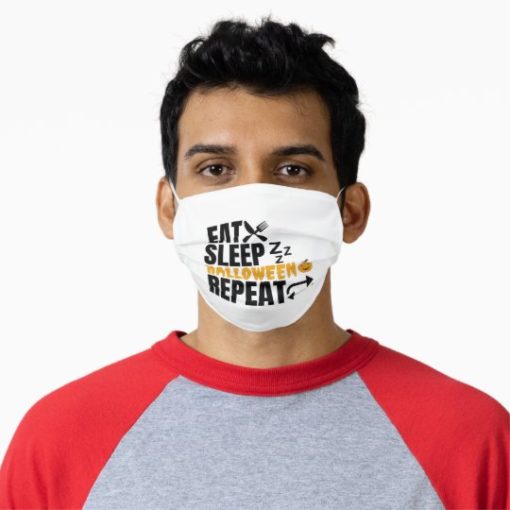 Eat Sleep Halloween Repeat - Funny Face Mask