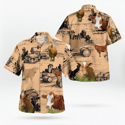 Guernsey Cattle Loves Hawaiian Shirts, Beach Short