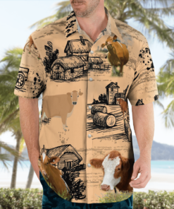 Guernsey Cattle Loves Hawaiian Shirts, Beach Short