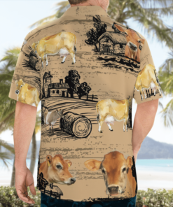 Jersey Cattle Loves Hawaiian Shirts, Beach Short