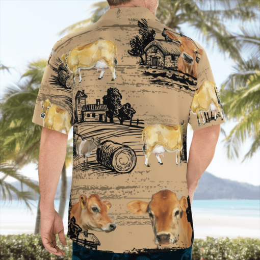 Jersey Cattle Loves Hawaiian Shirts, Beach Short