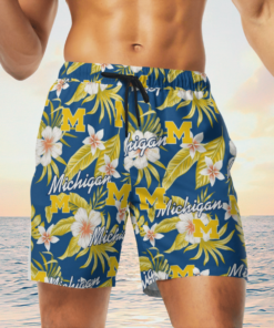 MICHIGAN WOLVERINES Hawaiian Shirts, Beach Short