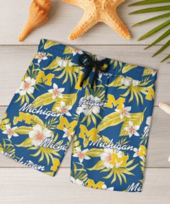 MICHIGAN WOLVERINES Hawaiian Shirts, Beach Short