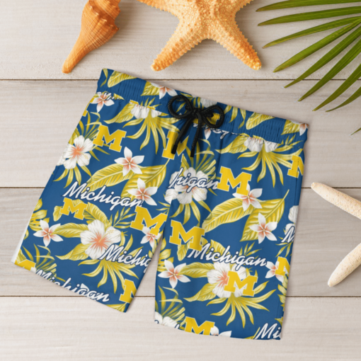 MICHIGAN WOLVERINES Hawaiian Shirts, Beach Short