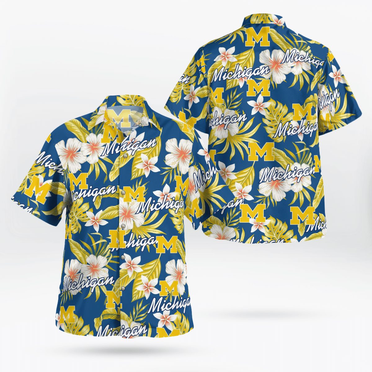 MICHIGAN WOLVERINES Hawaiian Shirts, Beach Short - Q-Finder Trending ...