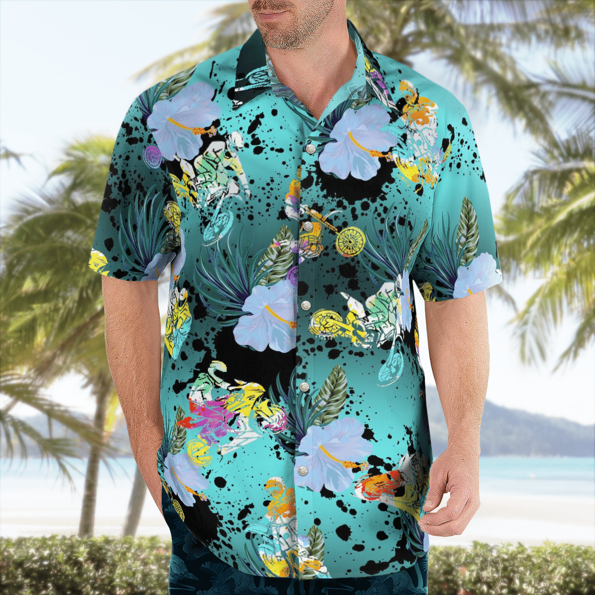 MOTORCROSS Hawaiian Shirts, Beach Short - Q-Finder Trending Design T Shirt