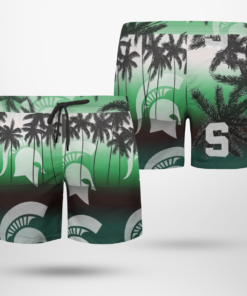 Michigan State Spartans Hawaiian Shirts, Beach Short