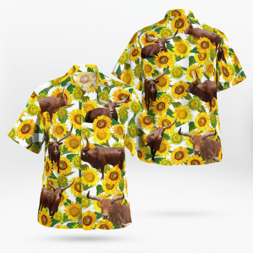 Watusi Cattle Loves Hawaiian Shirts, Beach Short