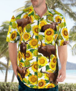 Watusi Cattle Loves Hawaiian Shirts, Beach Short