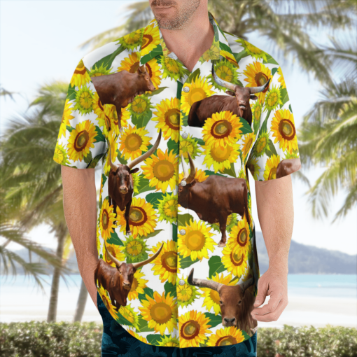 Watusi Cattle Loves Hawaiian Shirts, Beach Short