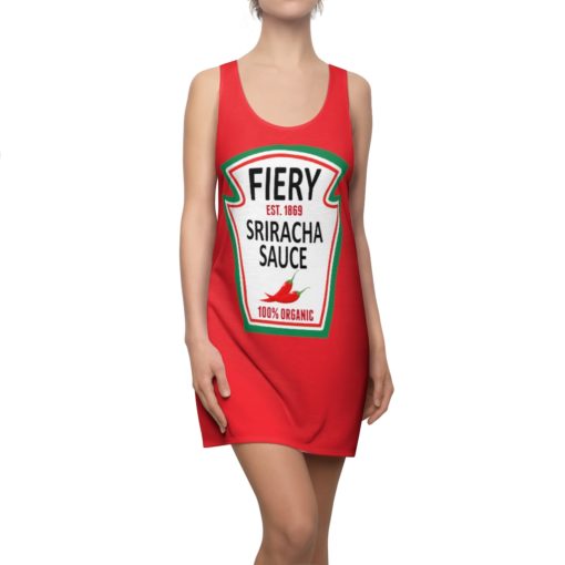 Fiery Sriracha Sauce Halloween Costume Dress Women’s Cut And Sew Racerback