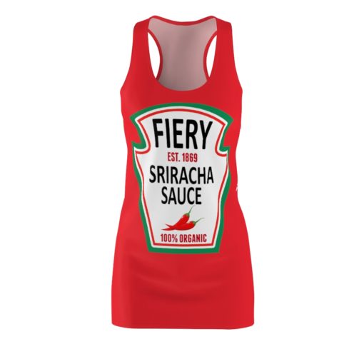 Fiery Sriracha Sauce Halloween Costume Dress Women’s Cut And Sew Racerback