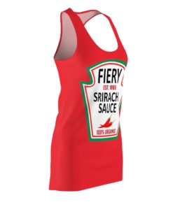 Fiery Sriracha Sauce Halloween Costume Dress Women’s Cut And Sew Racerback