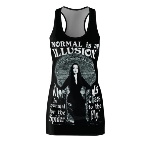 Morticia Addams-Normal Is An Illusion Graphic Costume Dress