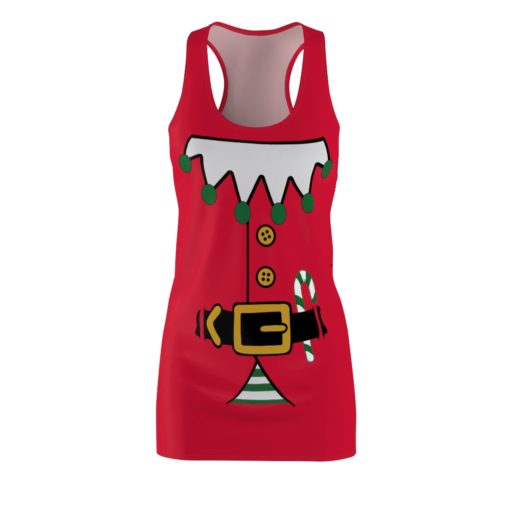 Red Elf Halloween Costume Dress Women’s Cut And Sew Racerback