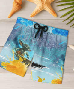 Baby Yoda Surfing Star Wars Hawaiian Shirts, Beach Short