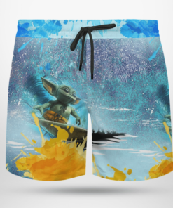 Baby Yoda Surfing Star Wars Hawaiian Shirts, Beach Short