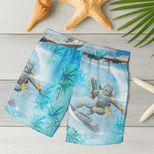 Boba Fett Surfing Star Wars Hawaiian Shirts, Beach Short