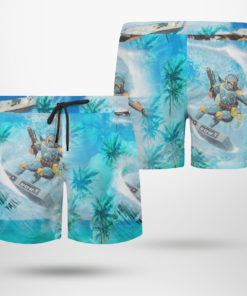 Boba Fett Surfing Star Wars Hawaiian Shirts, Beach Short