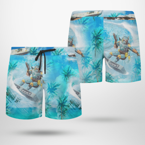 Boba Fett Surfing Star Wars Hawaiian Shirts, Beach Short