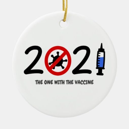 COVID Vaccine Lockdown Quarantine Christmas 2021 Circle Ornament