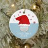 Funny Santa Hat with Face Mask Circle Ornament