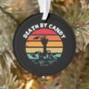 Halloween Retro Sunset Death By Candy Zombie Circle Ornament
