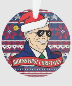 President Joe Bidens First Christmas Acrylic Circle Ornament 1