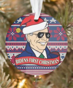 President Joe Bidens First Christmas Acrylic Circle Ornament