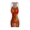 Red Bikini Body Skin Tones Brown Costume Halloween Dress