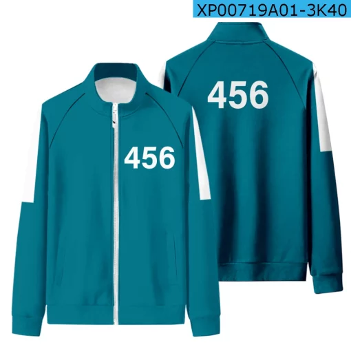 Squid Game 3D printed long sleeve zipper jacket and pants sets kpop popular TV series clothes set 4