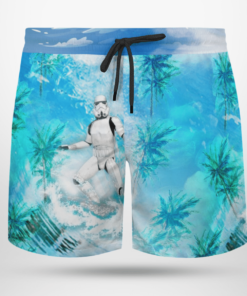 Stormtrooper Surfing Star Wars Hawaiian Shirts, Beach Short