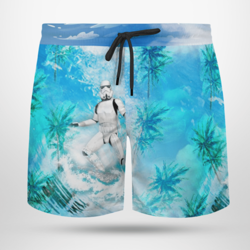 Stormtrooper Surfing Star Wars Hawaiian Shirts, Beach Short