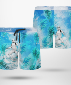 Stormtrooper Surfing Star Wars Hawaiian Shirts, Beach Short