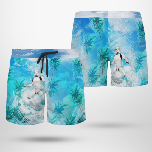 Stormtrooper Surfing Star Wars Hawaiian Shirts, Beach Short