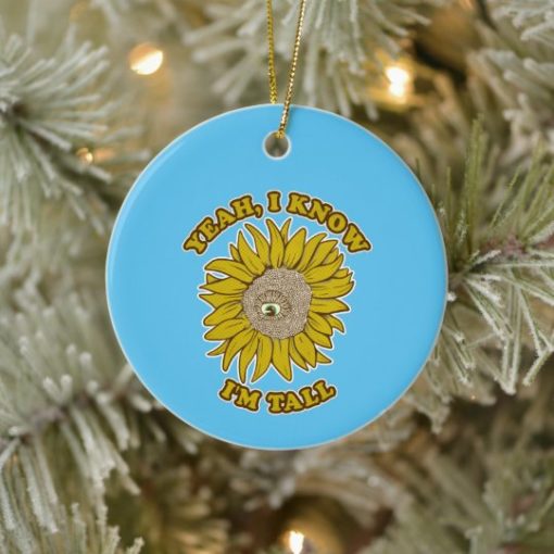 Sun Flower Funny tall person Circle Ornament