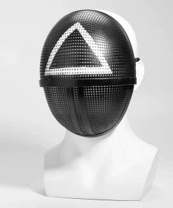 TV Squid Game Black Mask Cosplay Round Six Square Circle Triangle Plastic Helmet Masks Halloween 2