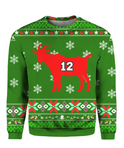 GOAT 12 - Tom Brady Ugly Christmas Sweater