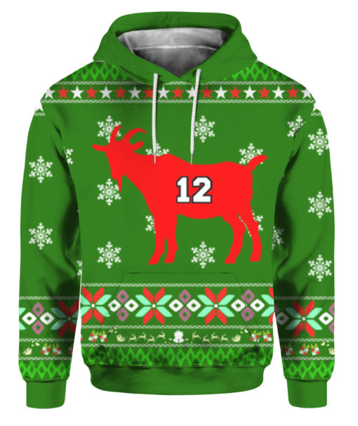 GOAT 12 - Tom Brady Ugly Christmas Sweater