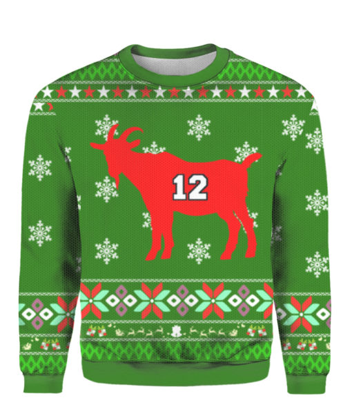 GOAT 12 - Tom Brady Ugly Christmas Sweater