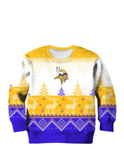 Minnesota Vikings Big Logo 2021 Knit Ugly Pullover Christmas Sweater Kid
