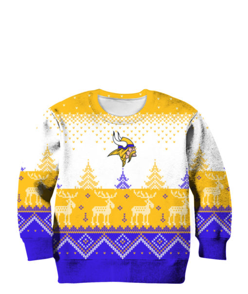 Minnesota Vikings Big Logo 2021 Knit Ugly Pullover Christmas Sweater Kid